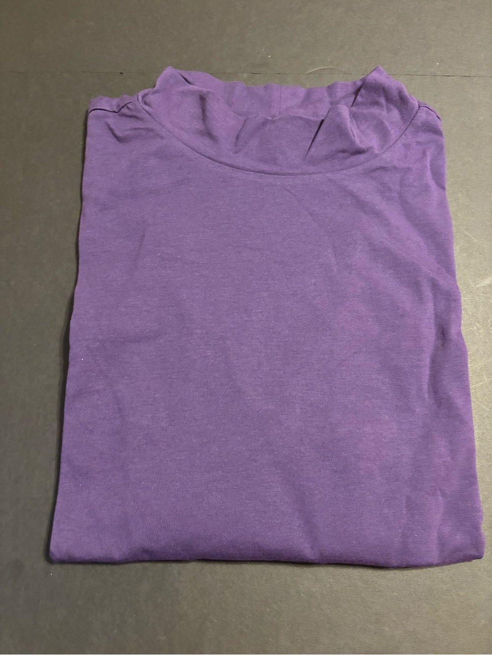 d&co. Essentials Women’s 3X Deep Grape Mock Neck Knit Top Long Sleeve NWT QVC